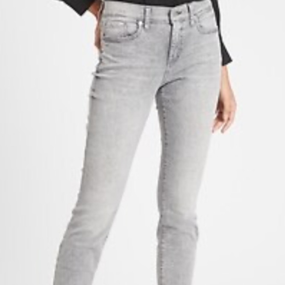 Banana Republic Grey Acid-Wash Skinny Jeans